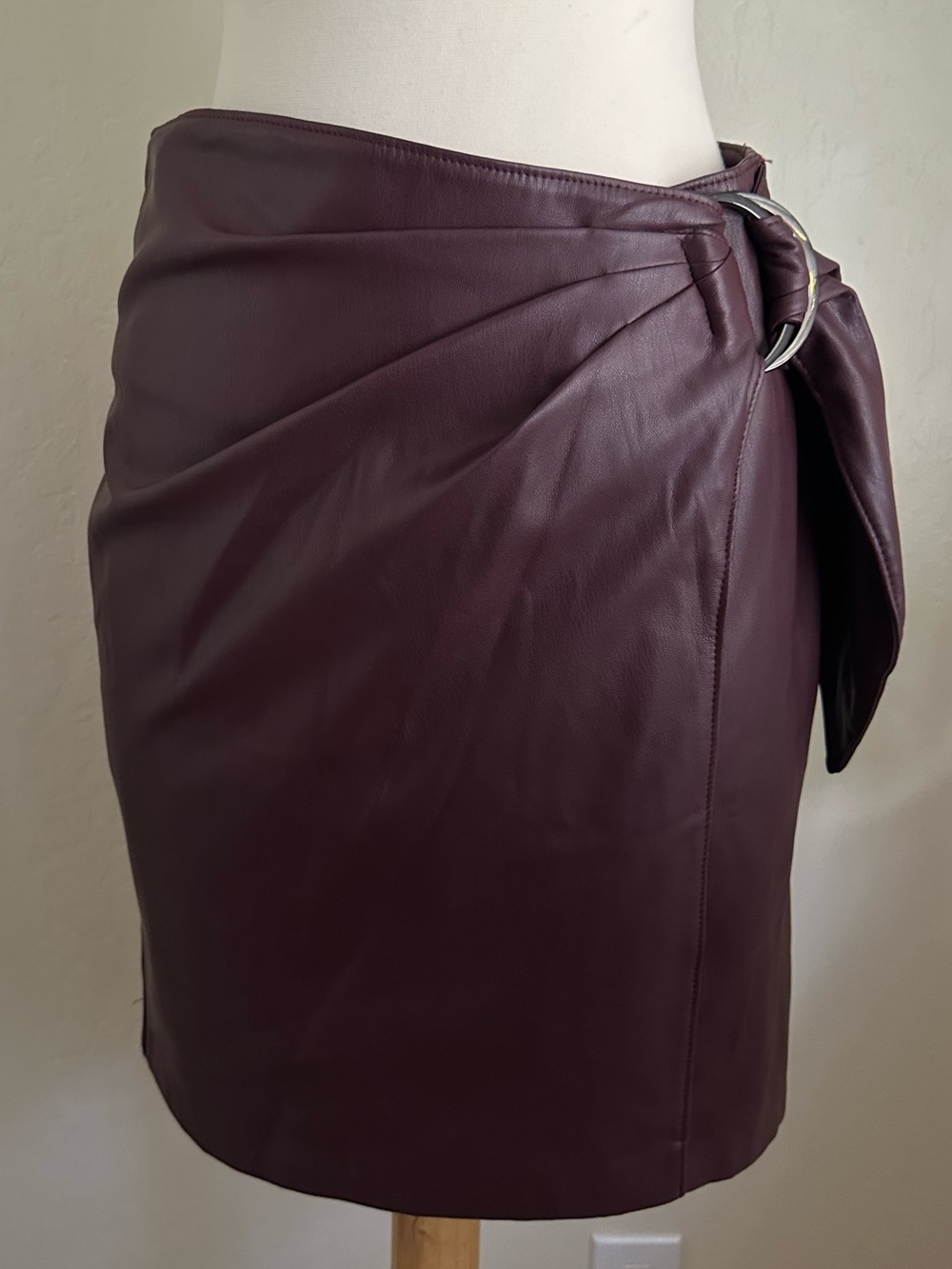 Bailey 44 Plum Faux Leather Midi Skirt